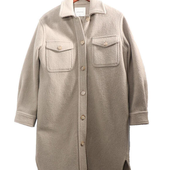Aritzia Jackets & Blazers - Aritzia Wilfred Free Women XS Olive Beige Ganna Long Shirt Jacket Sold-Out Color